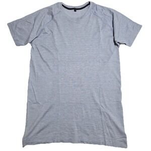 Alphalete Hero‎ Seamless Tee Men's M Smoke Bomb Grey Fitted Gym Running Training